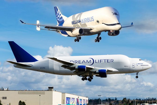 Boeing 747-400 LCF i Airbus Beluga XL Boeing 747-400 LCF i Airbus Beluga XL