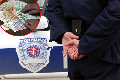 Policija uviđaj, evri, novac, mito Policija uviđaj, evri, novac, mito